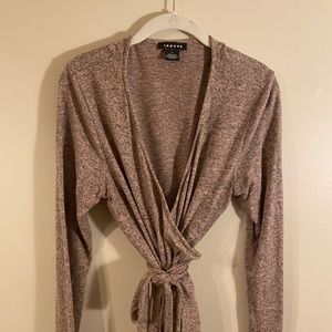 Trouve ballet wrap lightweight sweater - size L